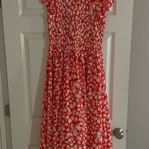 Sugarlips Red and White Flutter Sleeve Sundress